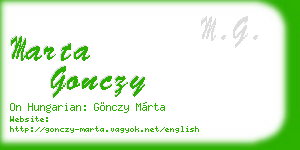 marta gonczy business card