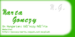 marta gonczy business card